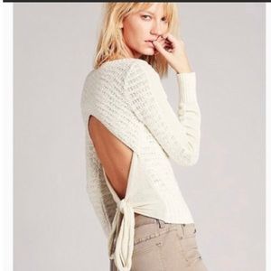 Free People Open Tie Back Knit Sweater Top
